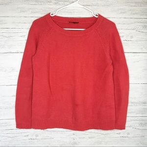 Lafayette 148 Red Orange Salmon Pink Knit Sweater